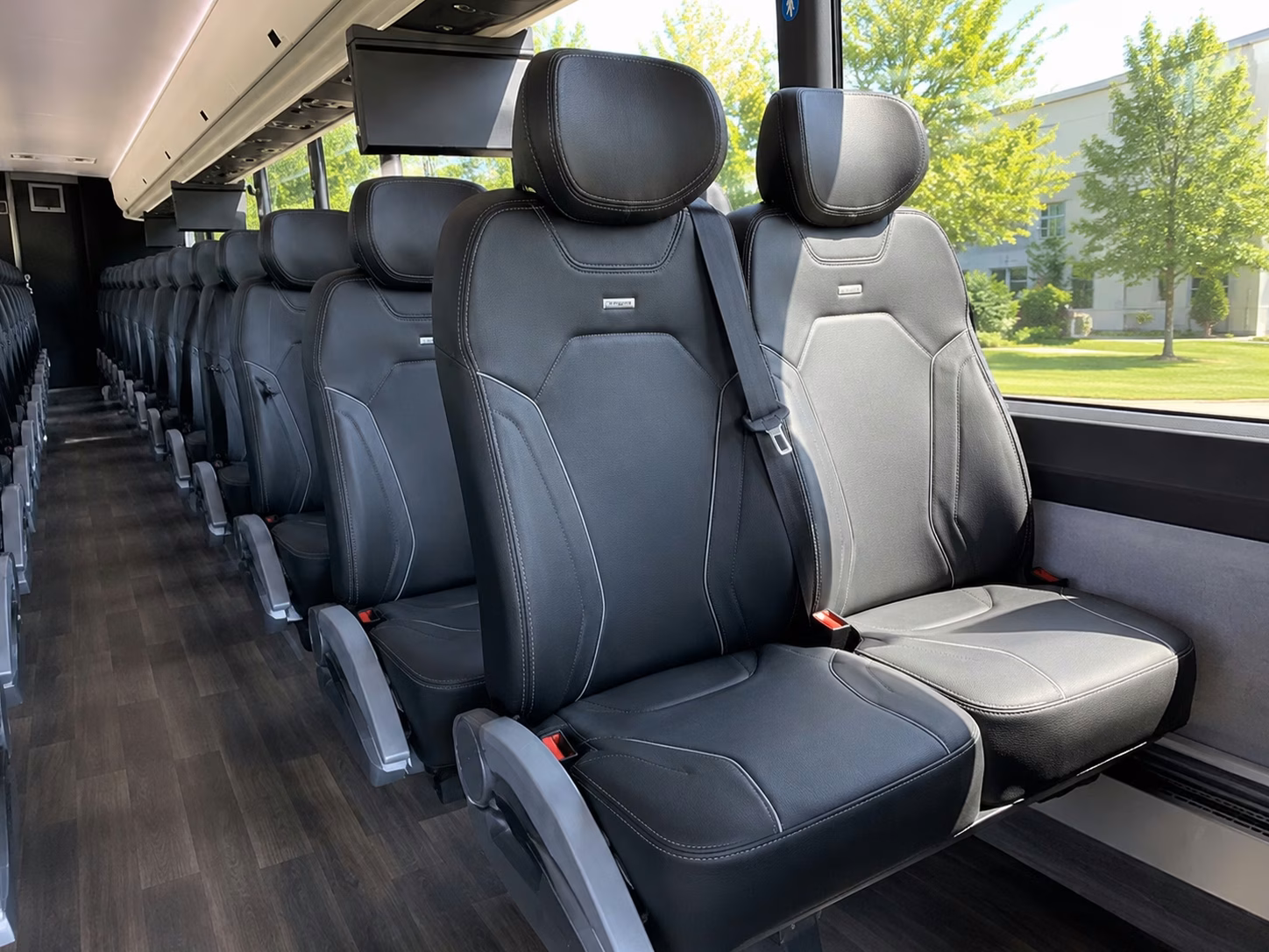 56 passenger charter bus inside