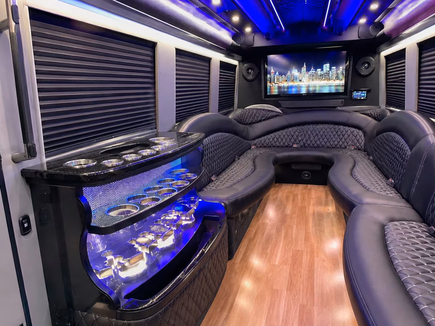 wedding day party buses for bridal parties in flower mound